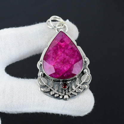 Red Kashmiri Ruby Gemstone Pendant