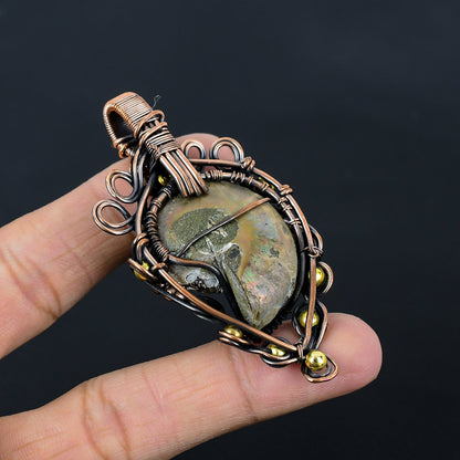 Brown Ammonite Gemstone Pendant