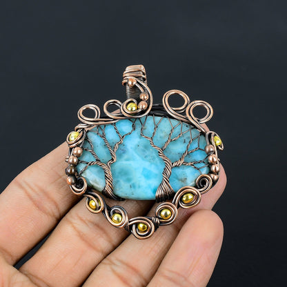 Blue Larimar Gemstone Pendant
