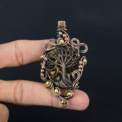 Brown Ammonite Gemstone Pendant