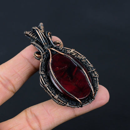 Red Labradorite Tree of Life Gemstone Pendant
