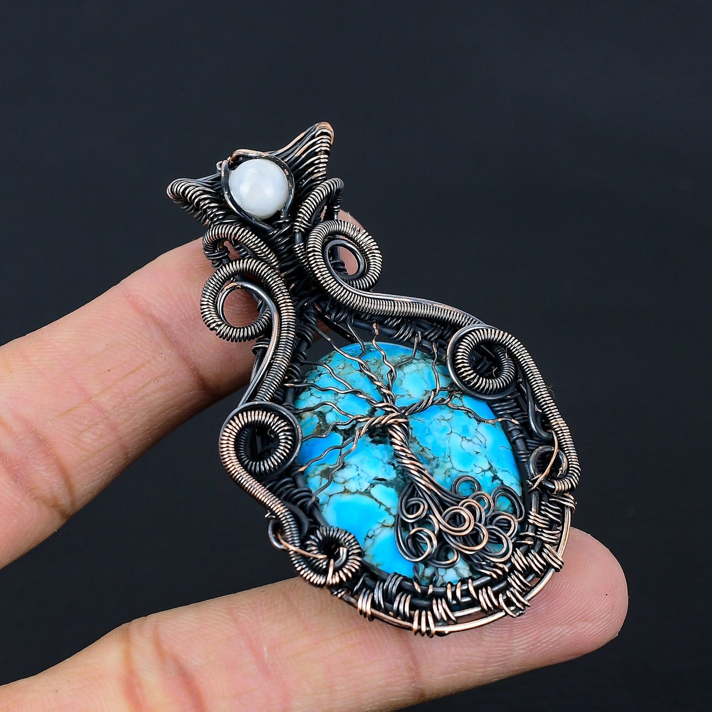 Turquoise Tree of Life Gemstone Pendant