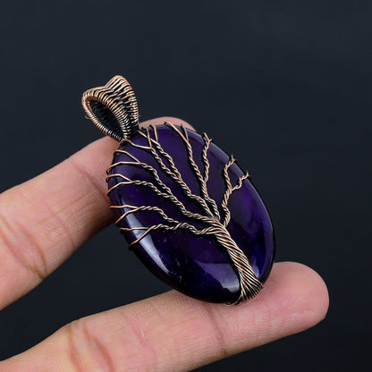 Purple Flash Labradorite Gemstone Pendant