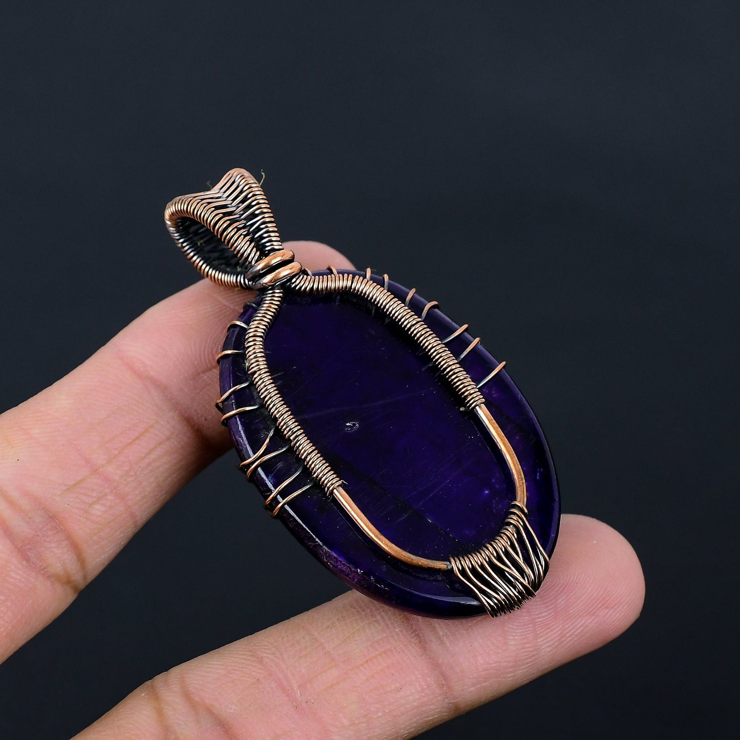 Purple Flash Labradorite Gemstone Pendant