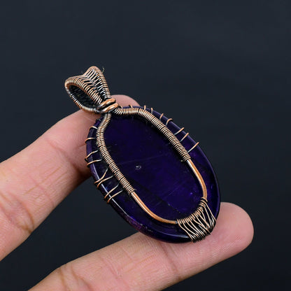 Purple Flash Labradorite Gemstone Pendant