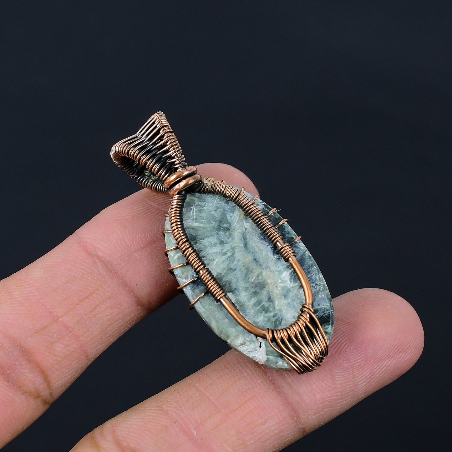 Green Seraphinite Gemstone Pendant