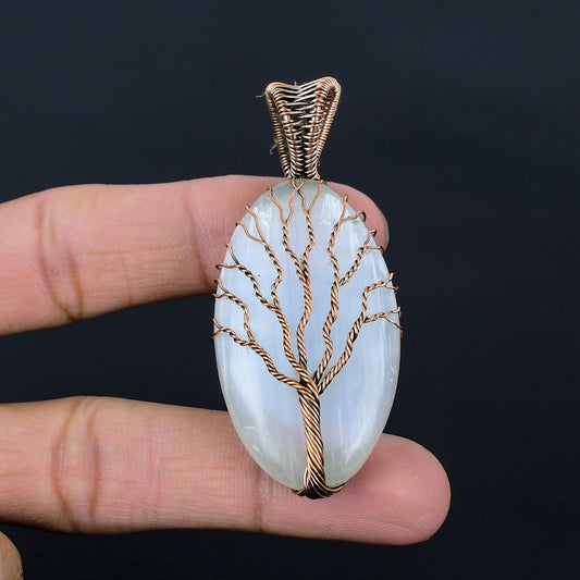 White Selenite Gemstone Pendant