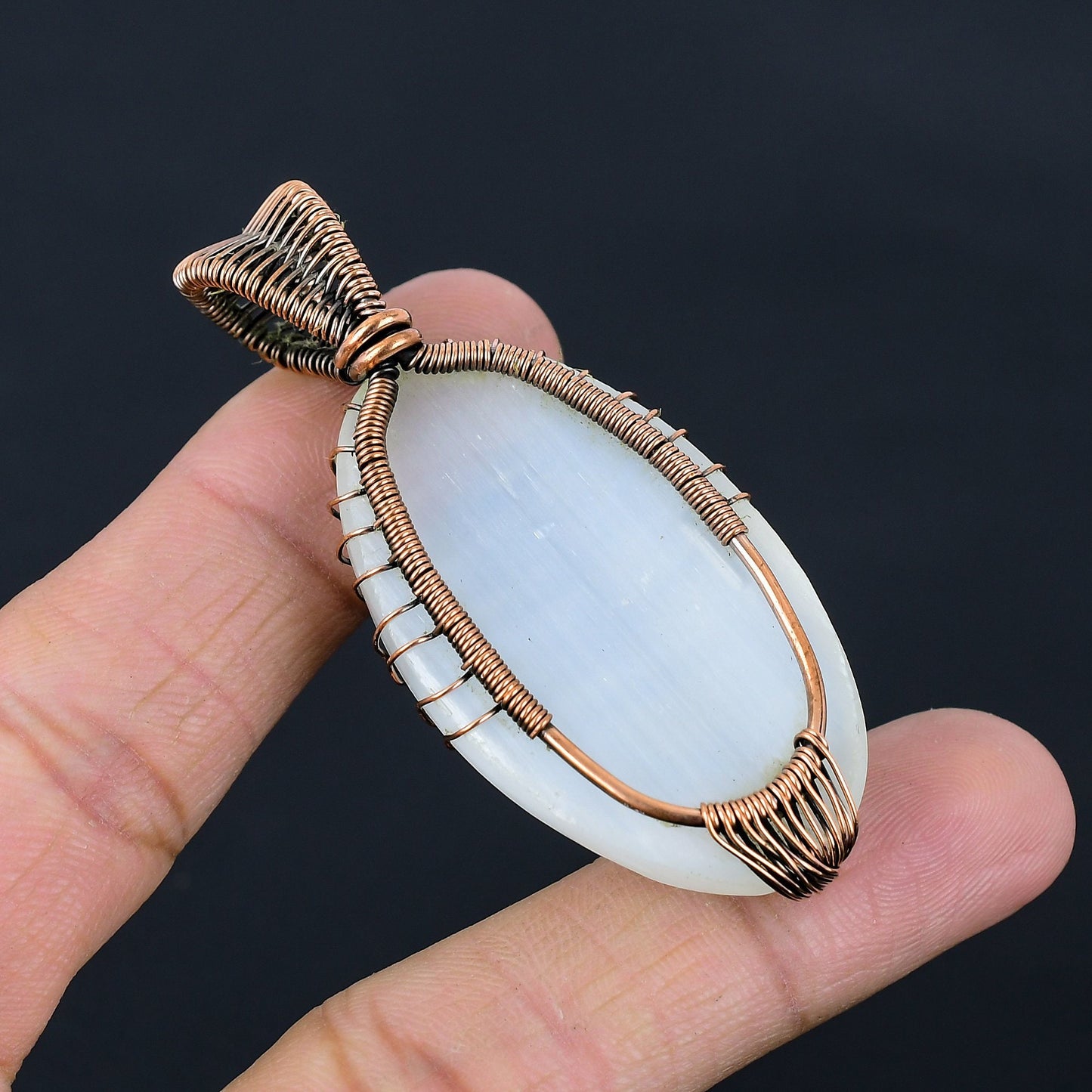 White Selenite Gemstone Pendant