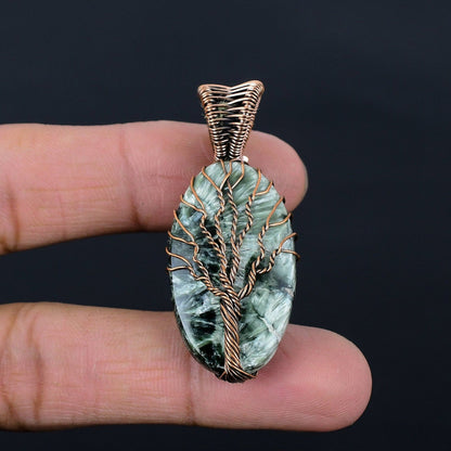 Green Seraphinite Gemstone Pendant
