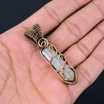 White Selenite Gemstone Copper Pendant