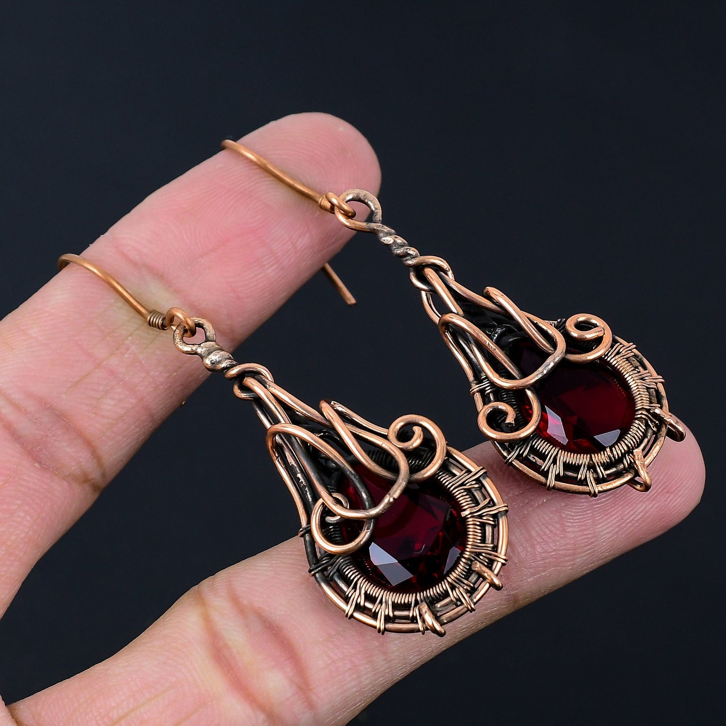 Garnet Red Gemstone Earrings