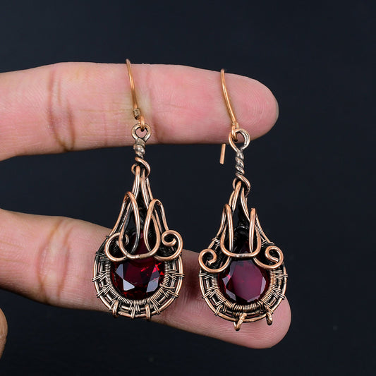Garnet Red Gemstone Earrings