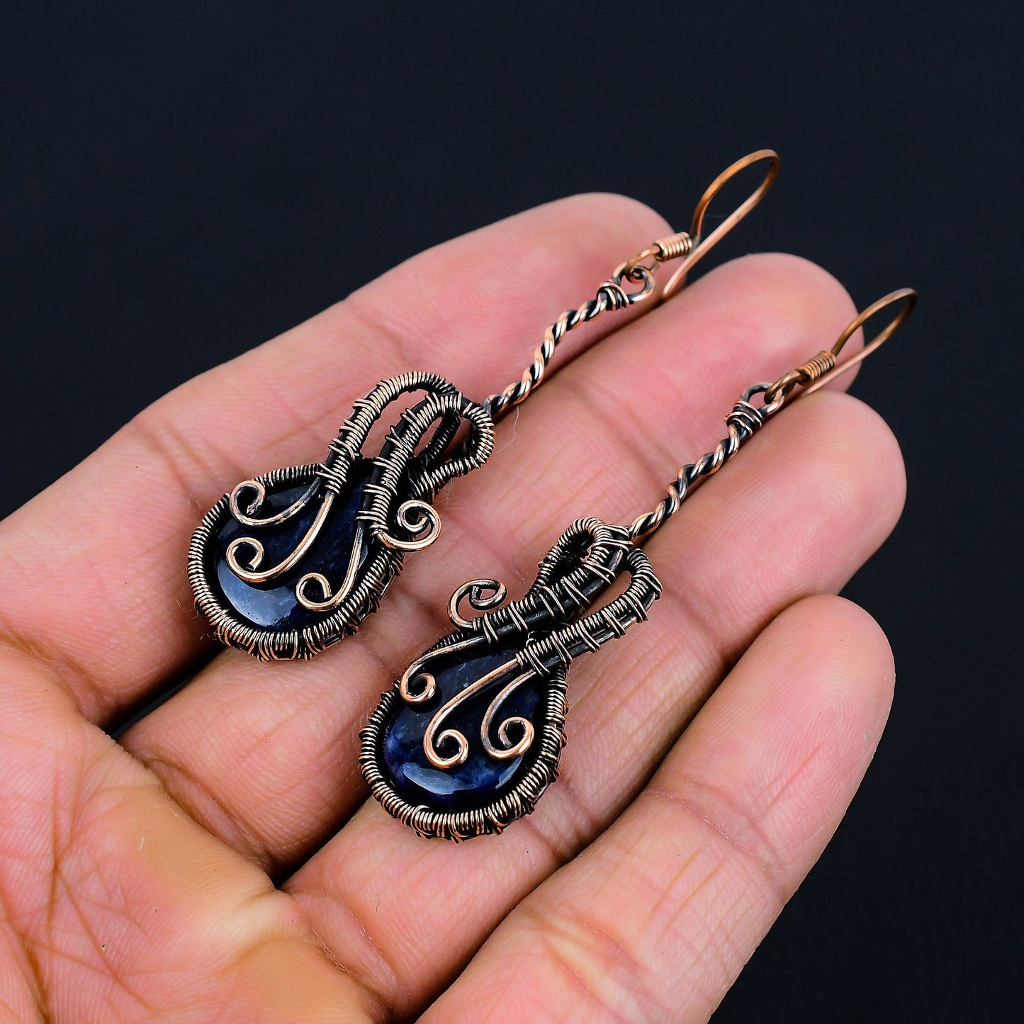 Blue Sodalite Gemstone Earrings