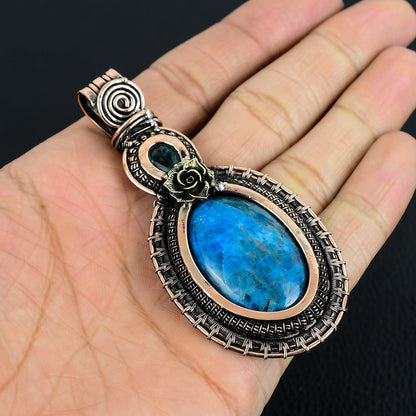 Neon Blue Apatite Gemstone Pendant