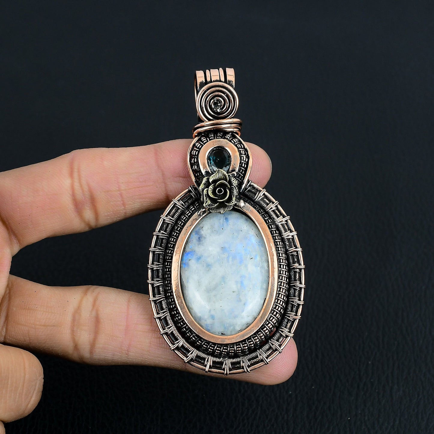 Copper Moonstone Gemstone Pendant