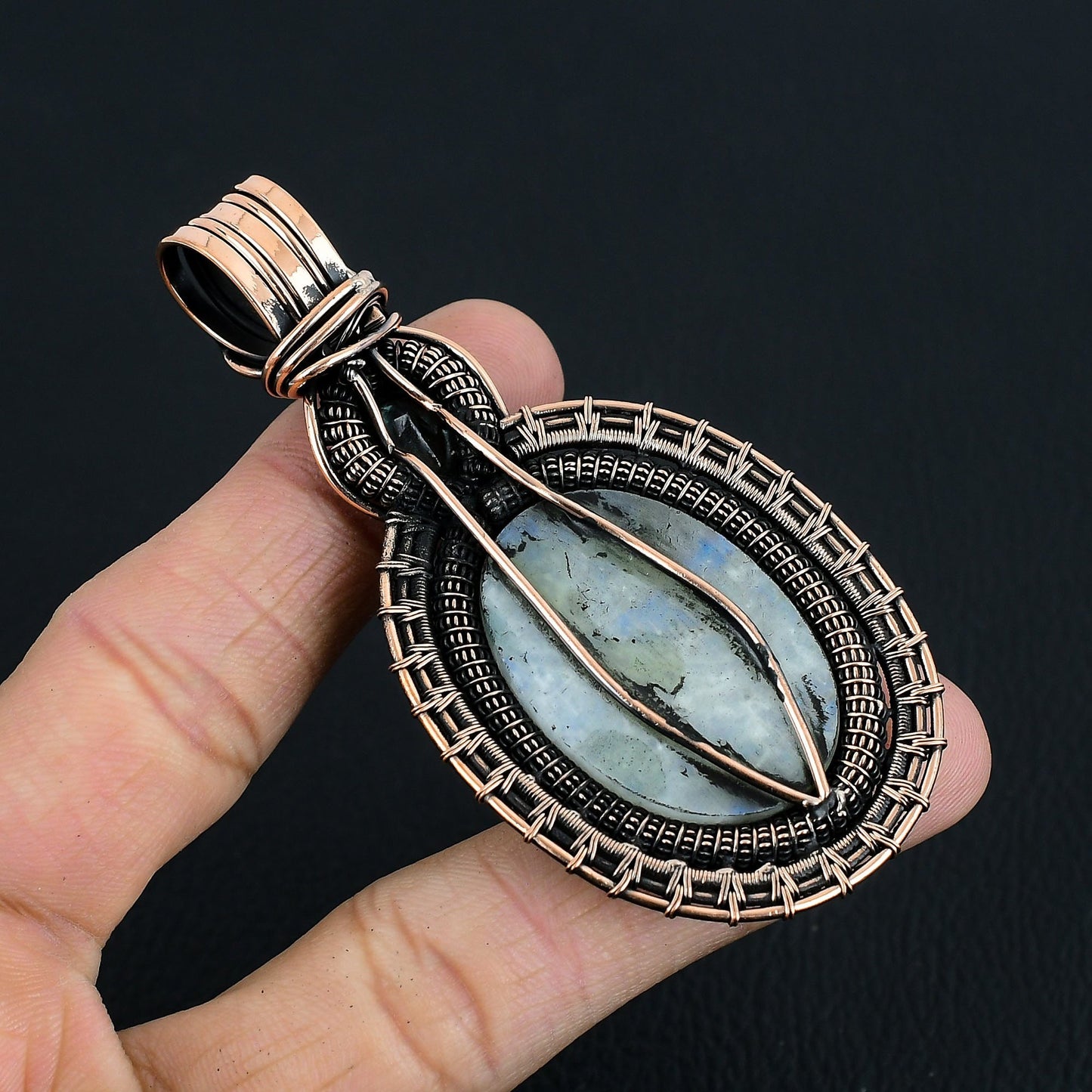 Copper Moonstone Gemstone Pendant