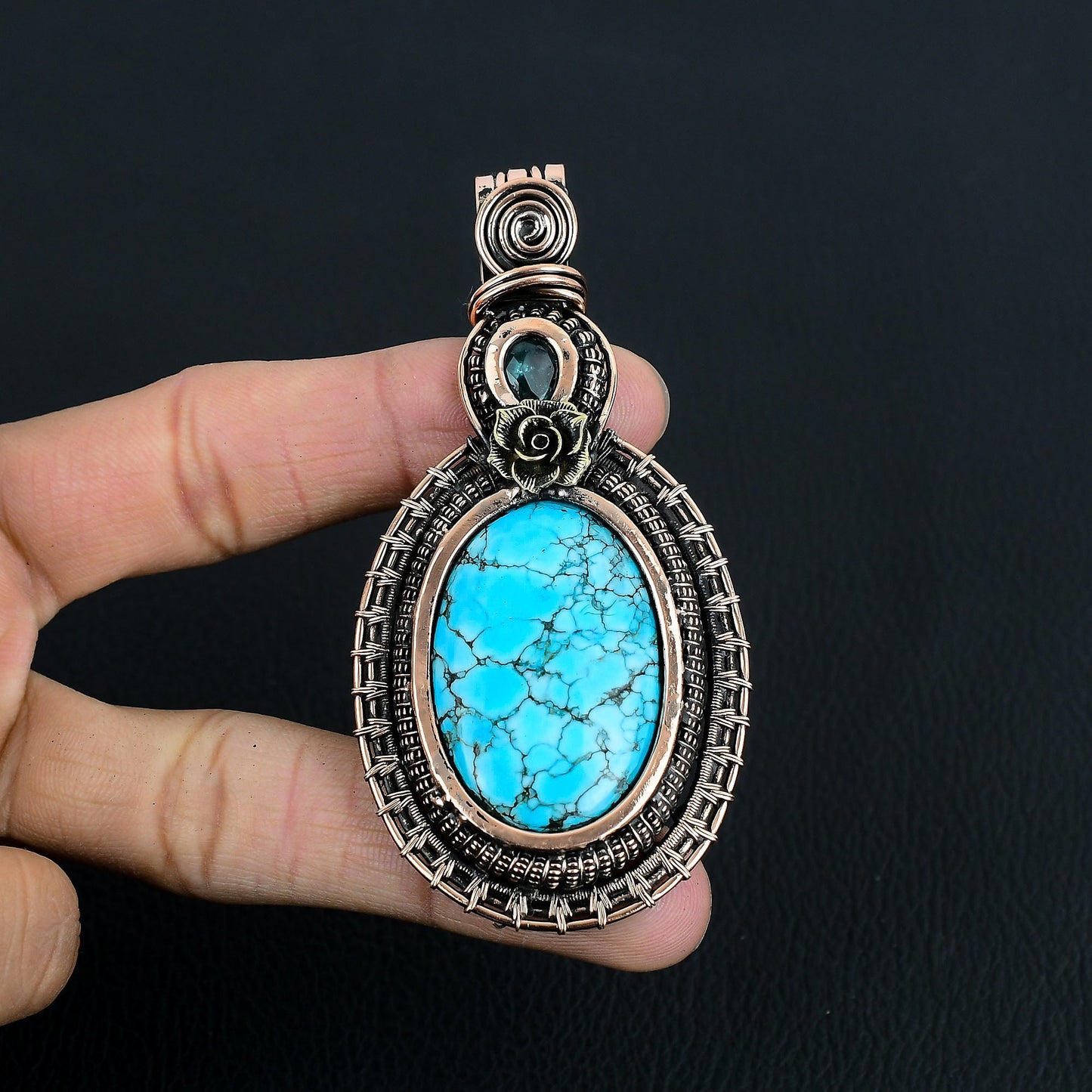 Turquoise Blue Topaz Gemstone Pendant