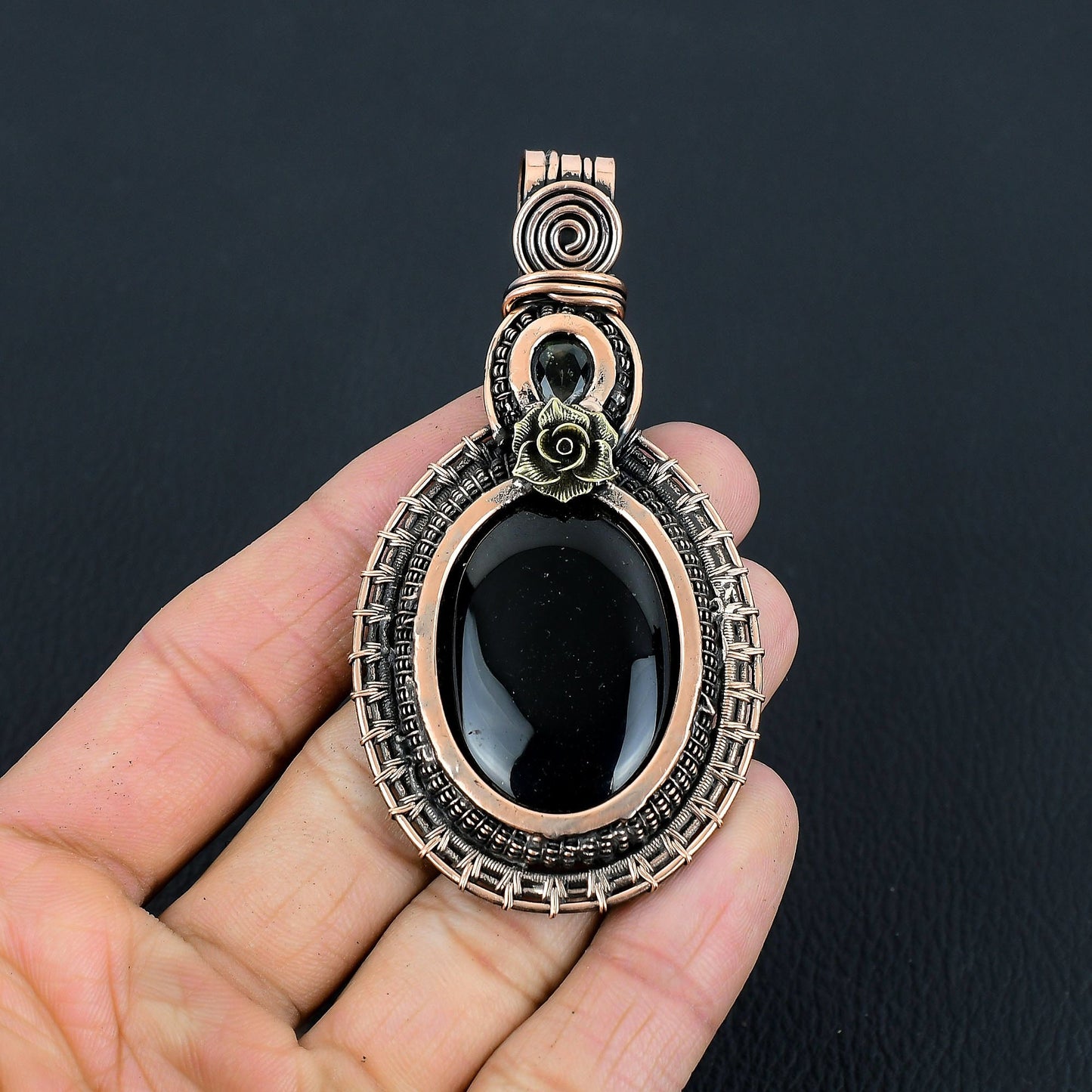 Black Onyx Gemstone Pendant