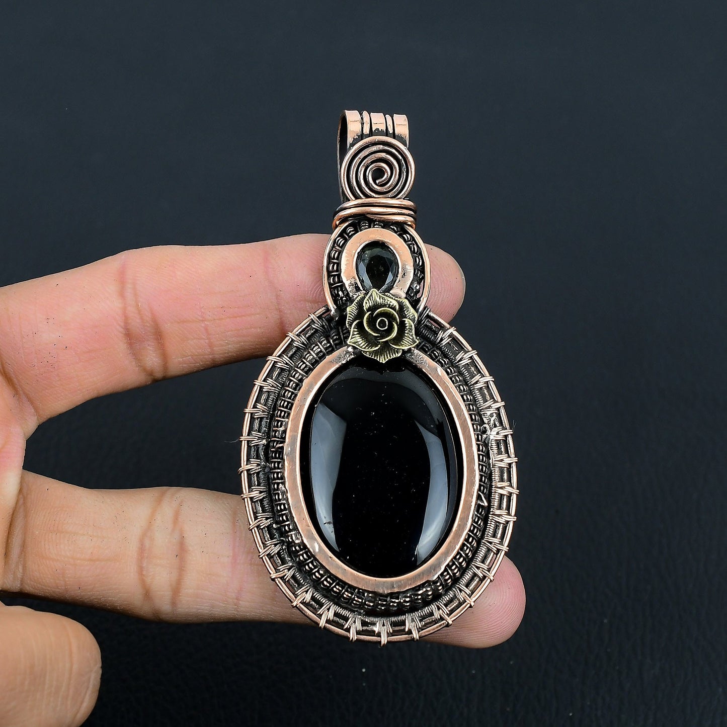 Black Onyx Gemstone Pendant