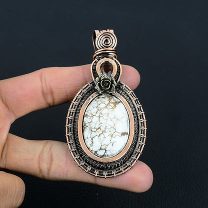 Brown & White Wild Horse Jasper Gemstone Pendant
