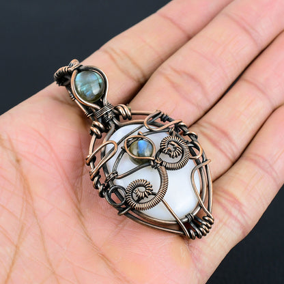 Pink Opal Gemstone Evil Eye Pendant