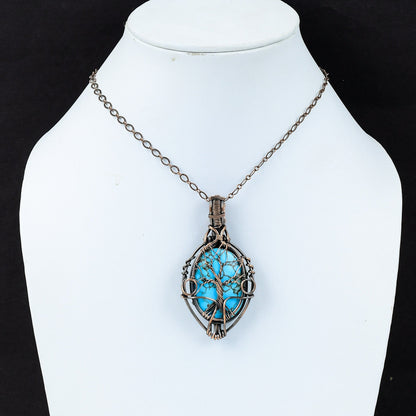 Turquoise Gemstone Tree of Life Pendant