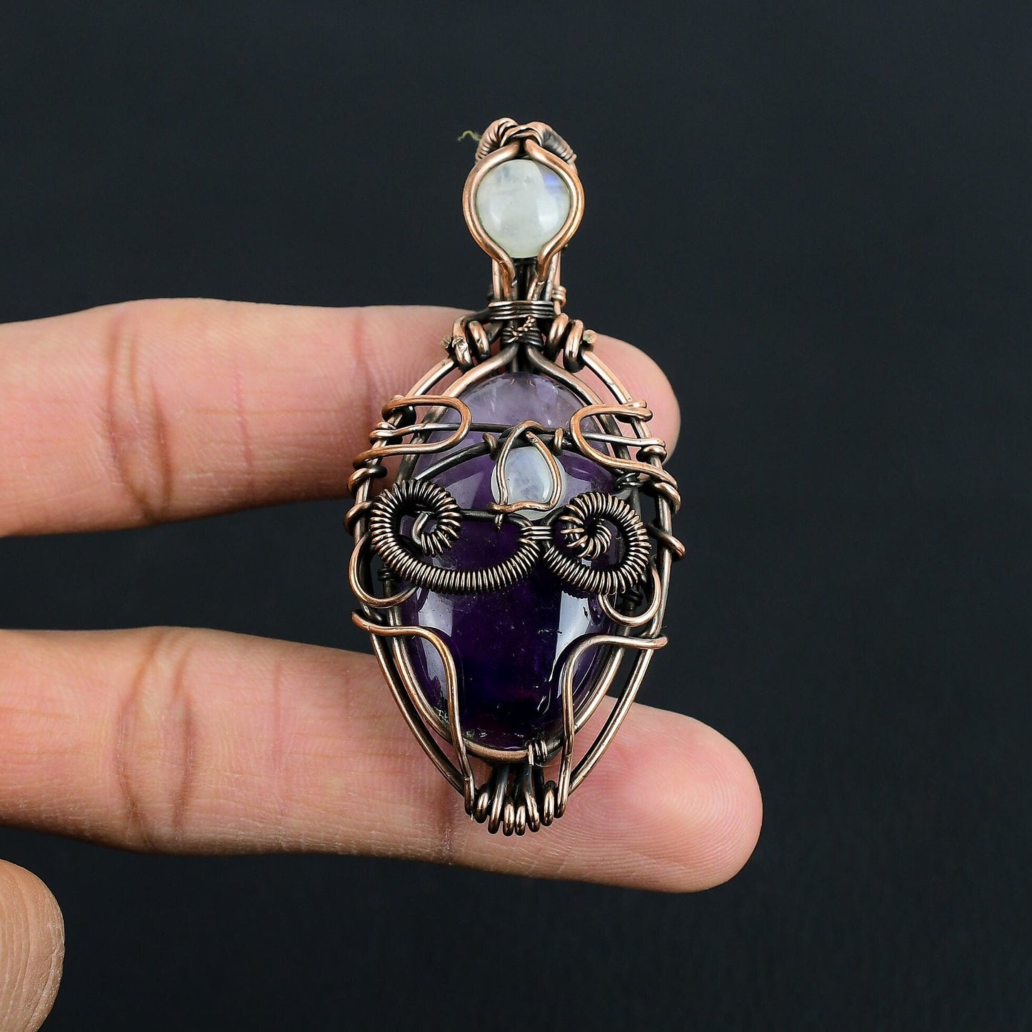 Purple Amethyst Gemstone Evil Eye Pendant