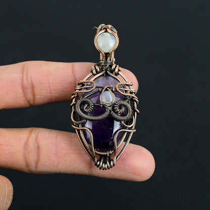 Purple Amethyst Gemstone Evil Eye Pendant