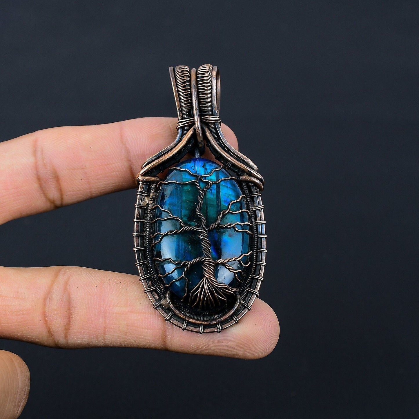 Blue Labradorite Gemstone Pendant
