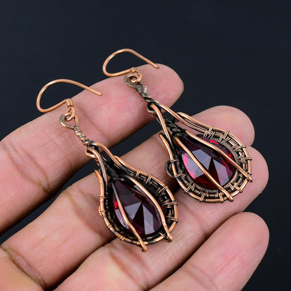 Garnet Red Gemstone Earrings