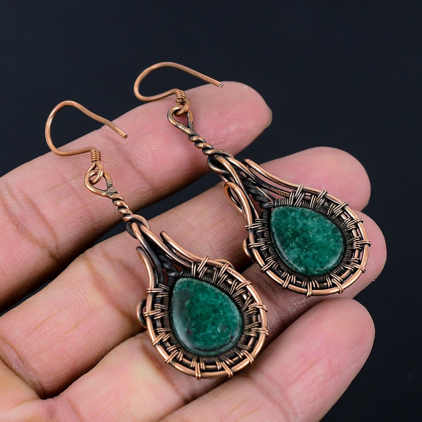 Green Emerald Gemstone Earrings