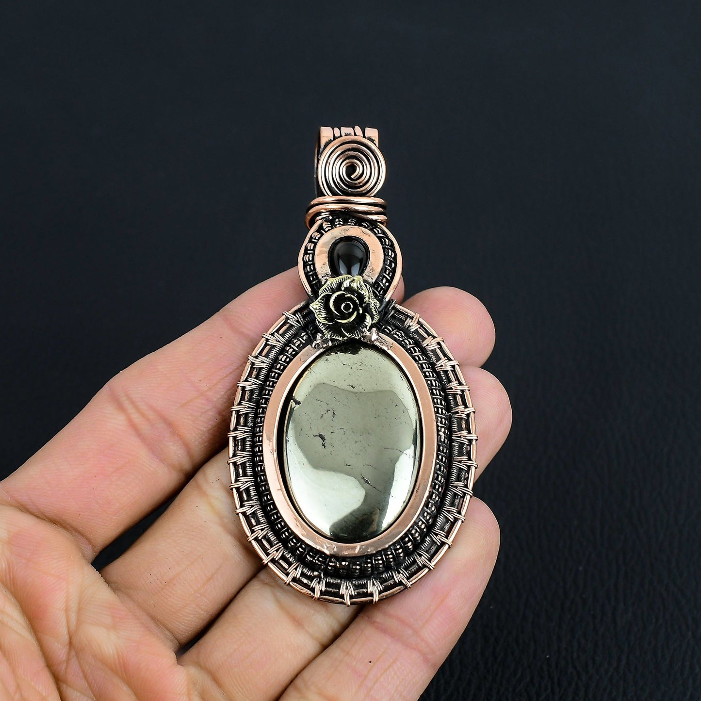 Gold Pyrite Gemstone Pendant