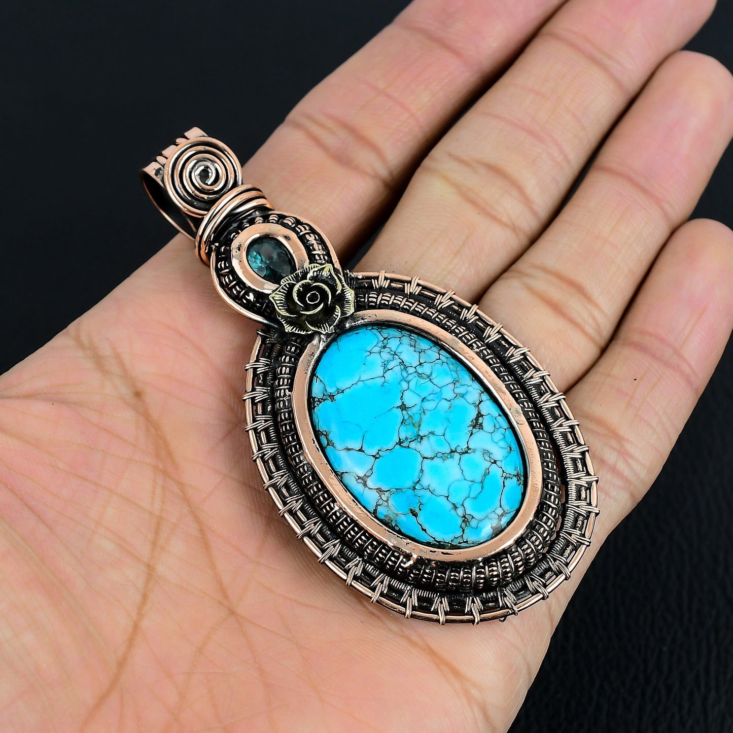 Turquoise Blue Topaz Gemstone Pendant