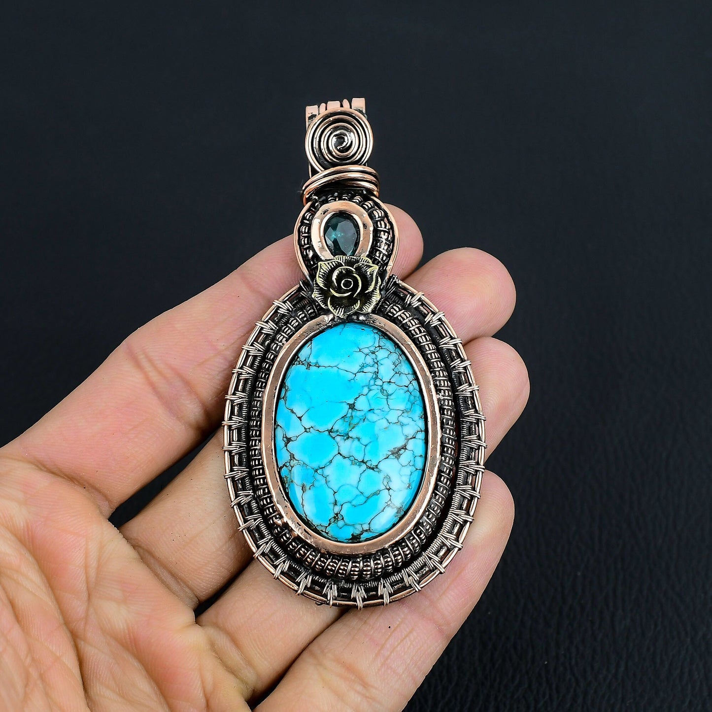 Turquoise Blue Topaz Gemstone Pendant