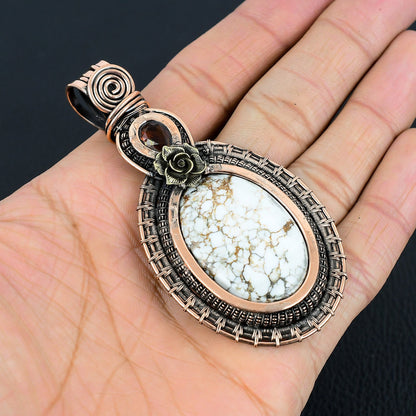Brown & White Wild Horse Jasper Gemstone Pendant