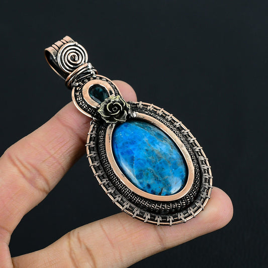 Neon Blue Apatite Gemstone Pendant