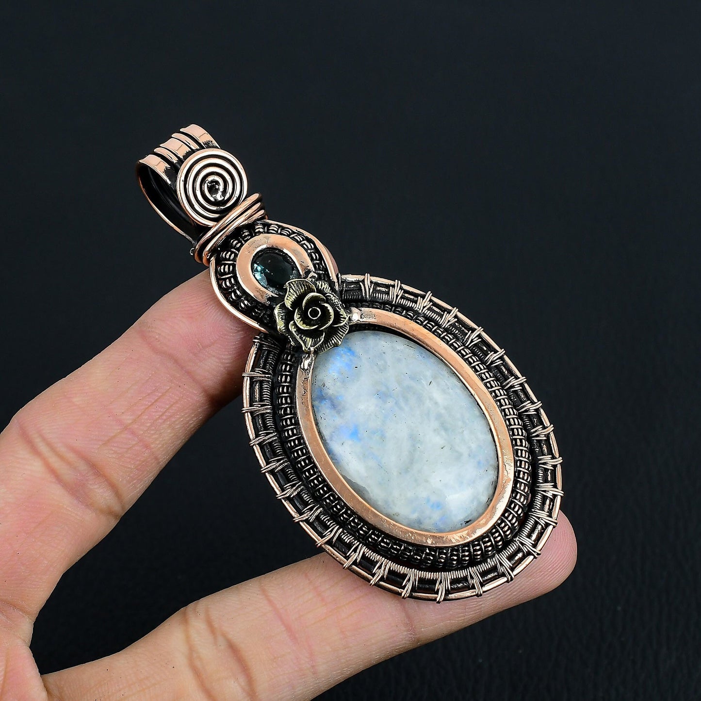 Copper Moonstone Gemstone Pendant