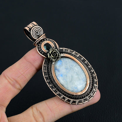 Copper Moonstone Gemstone Pendant