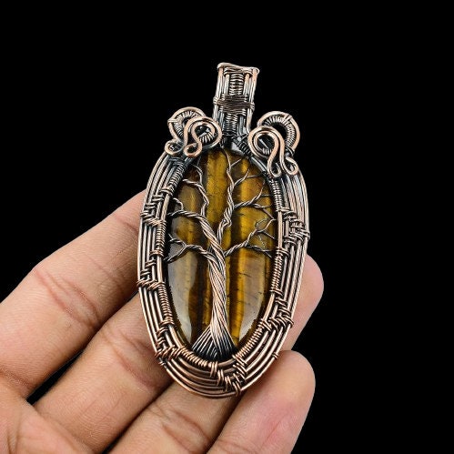 Golden Brown Tiger Eye Gemstone Pendant