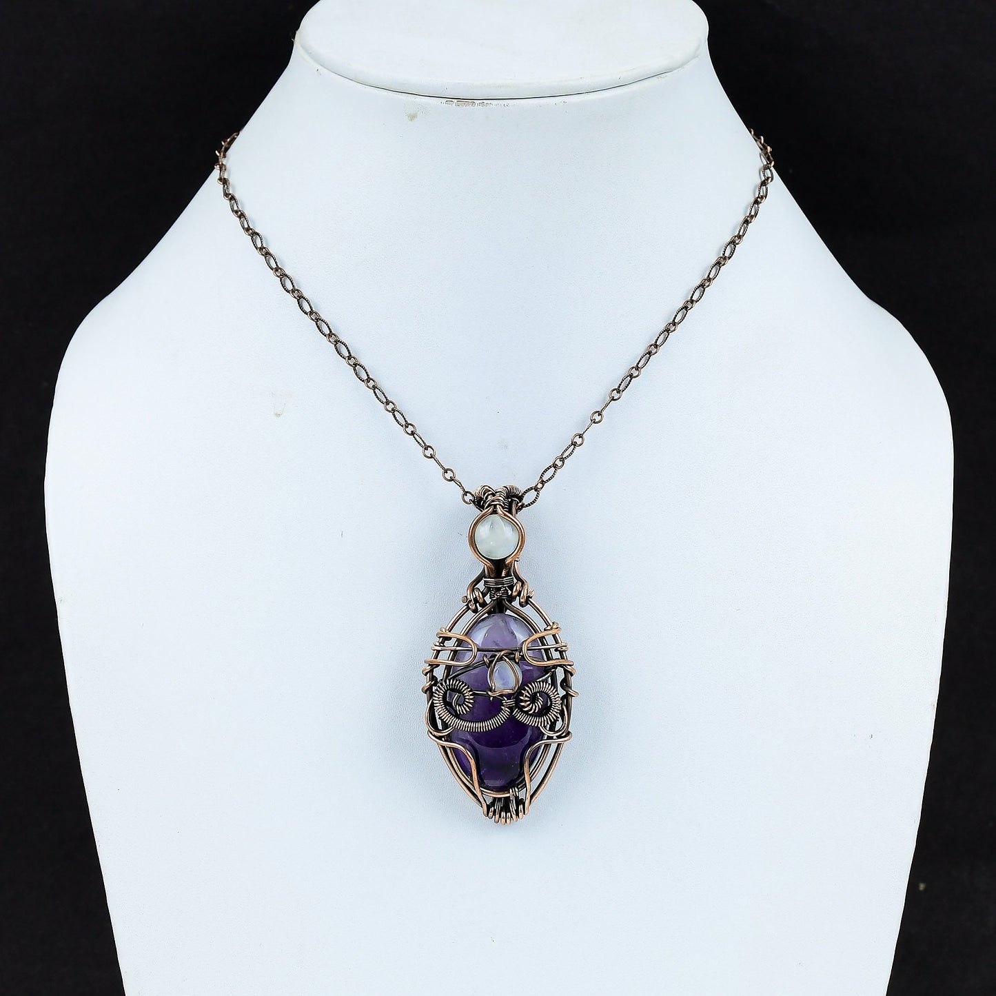 Purple Amethyst Gemstone Evil Eye Pendant