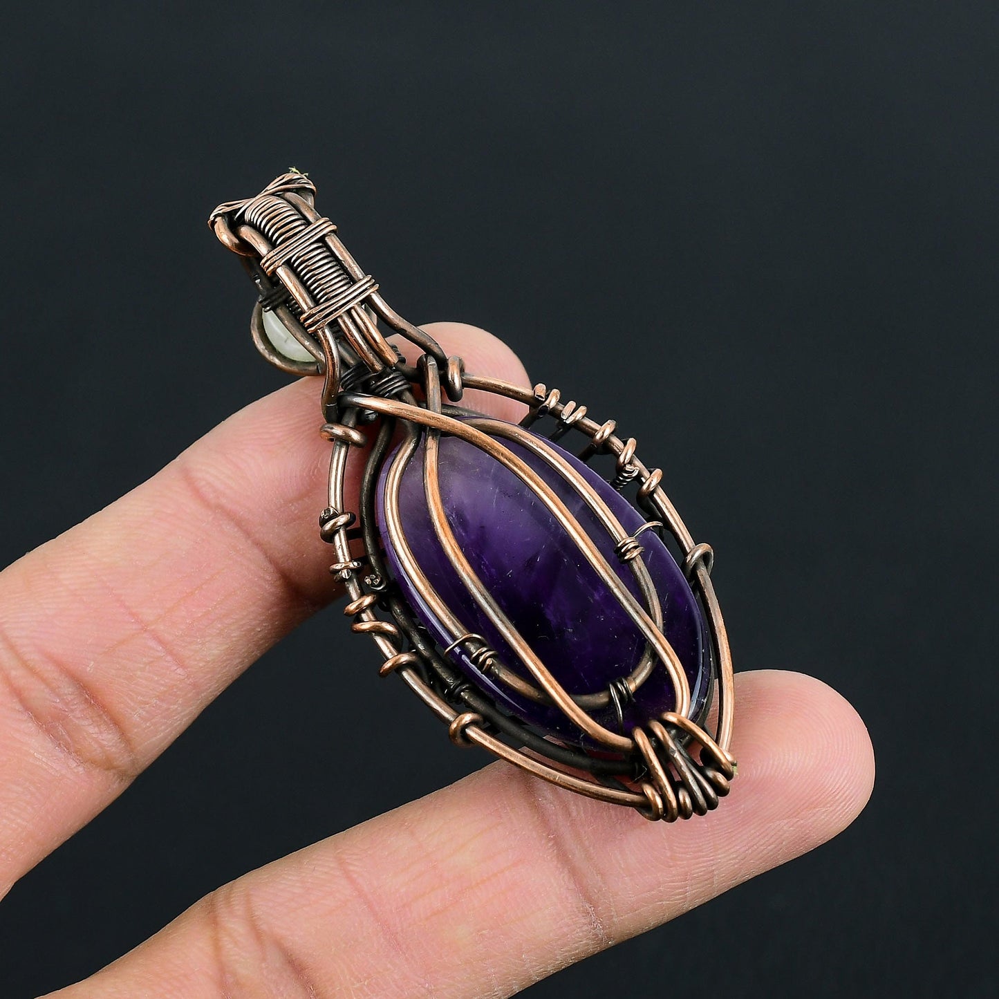 Purple Amethyst Gemstone Evil Eye Pendant