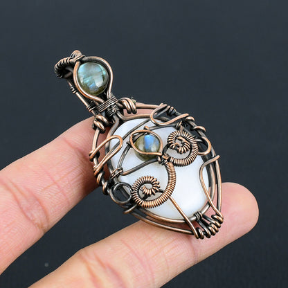 Pink Opal Gemstone Evil Eye Pendant