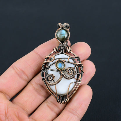 Pink Opal Gemstone Evil Eye Pendant