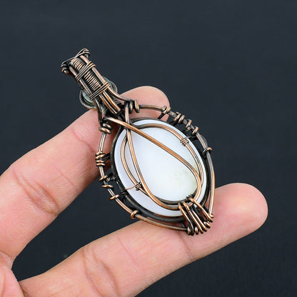 Pink Opal Gemstone Evil Eye Pendant