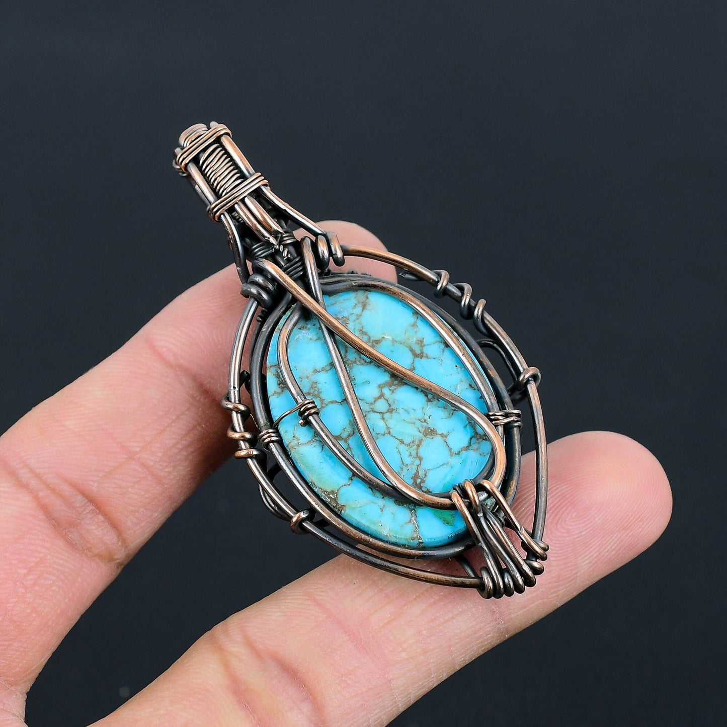 Turquoise Gemstone Tree of Life Pendant