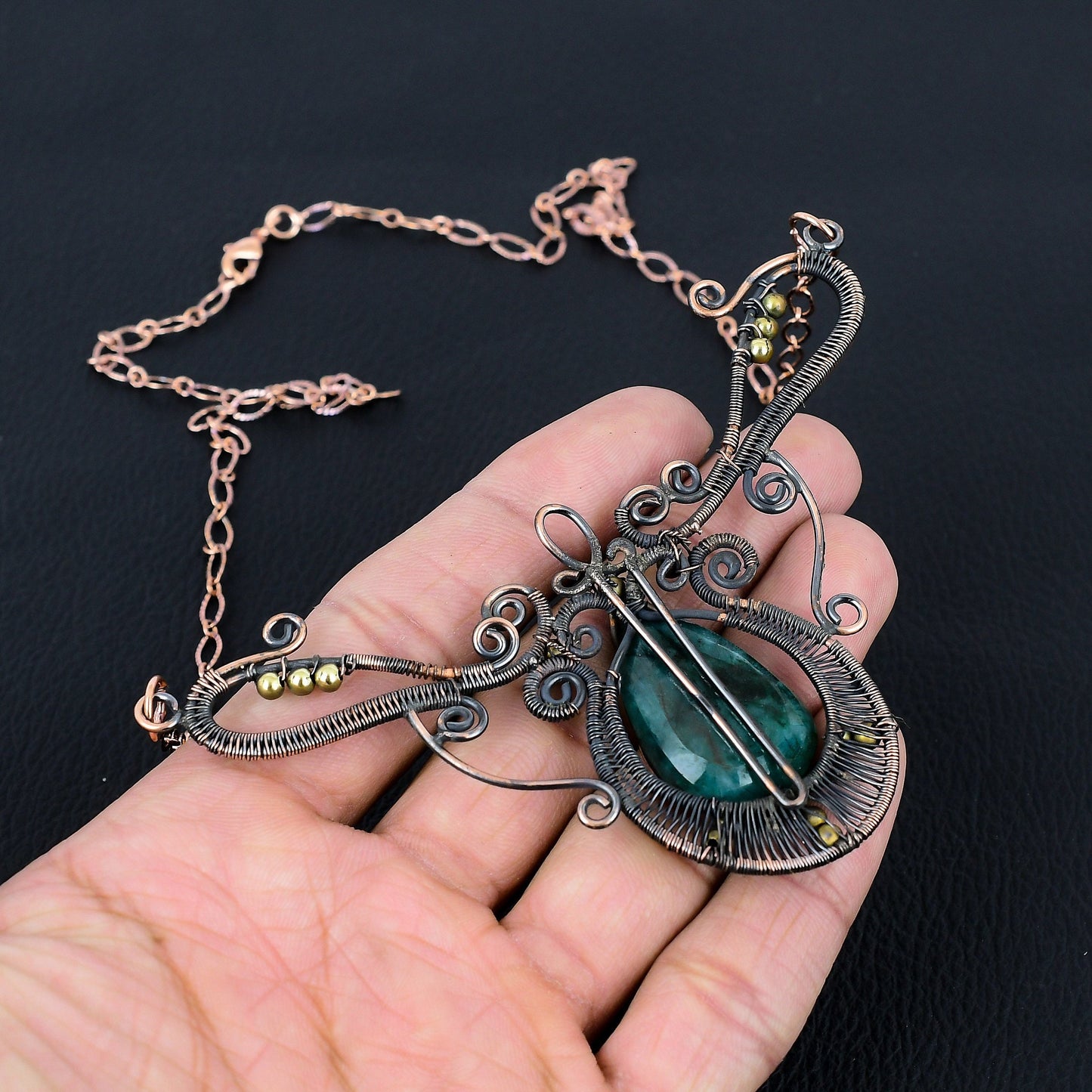 Green Emerald Gemstone Necklace
