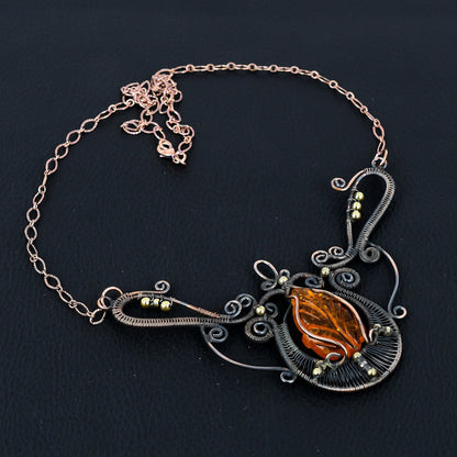 Amber Gemstone Pendant Necklace