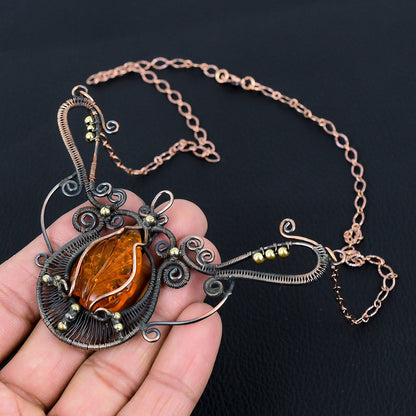 Amber Gemstone Pendant Necklace