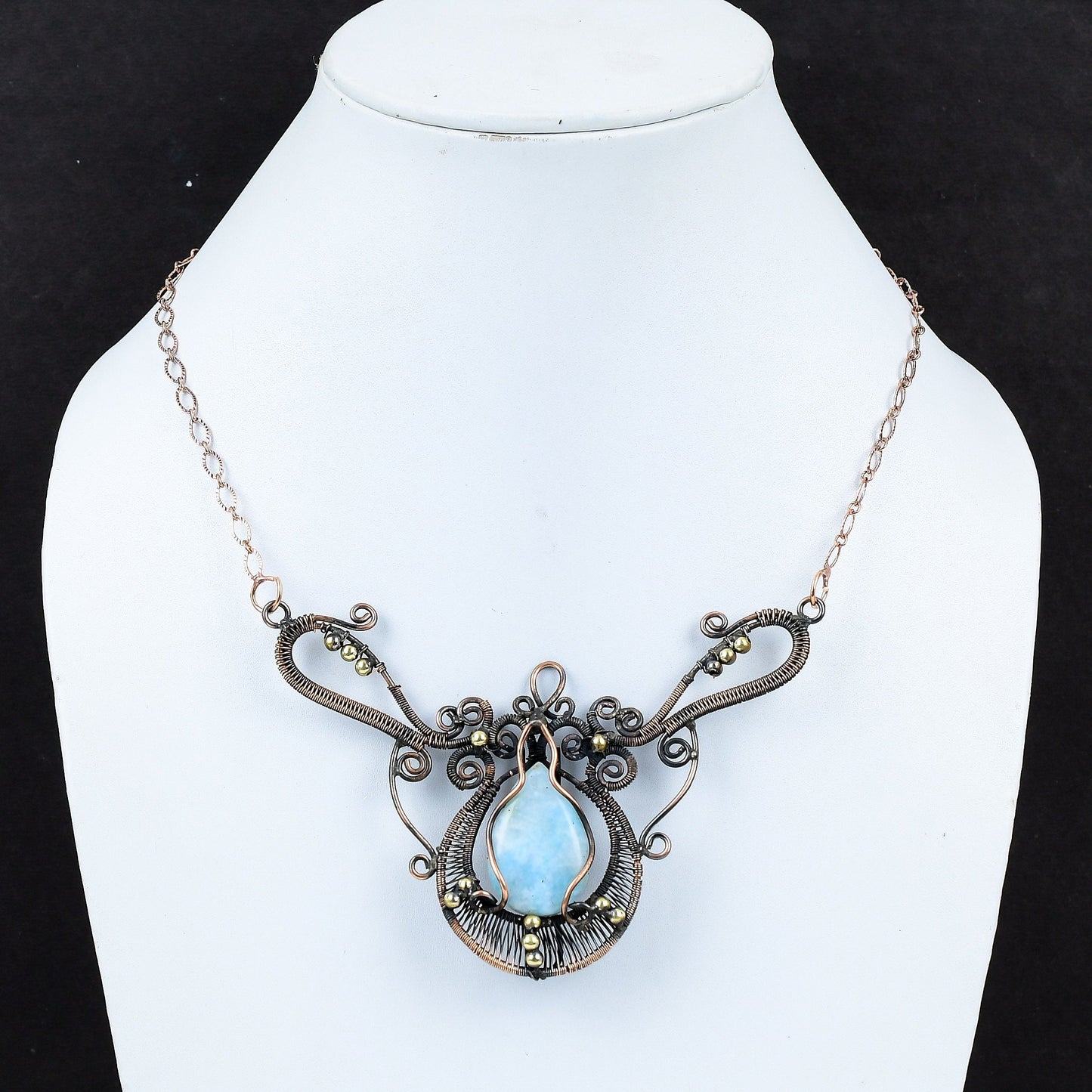 Blue Larimar Gemstone Necklace