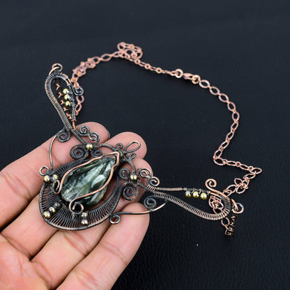 Green Seraphinite Gemstone Necklace